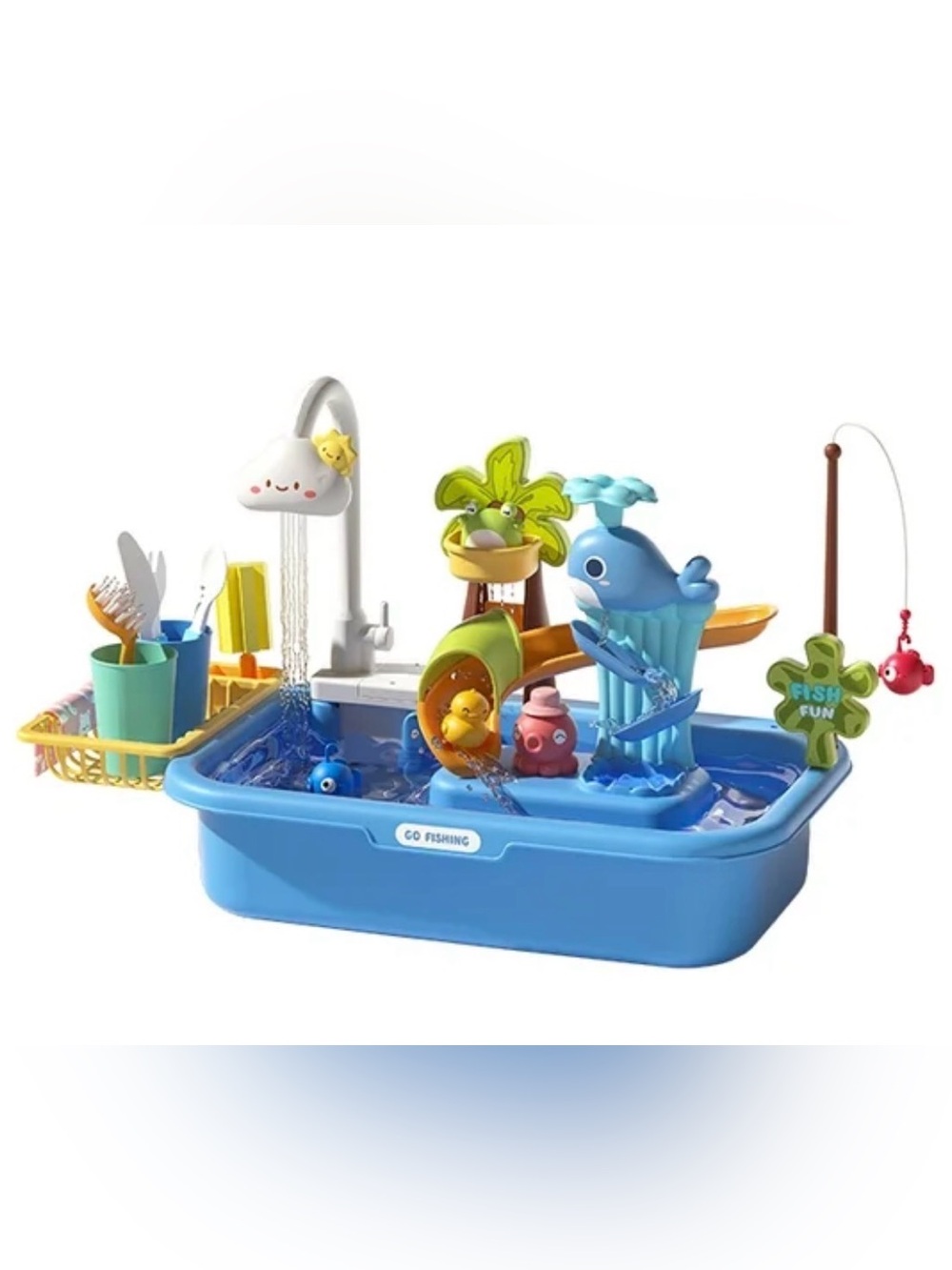 Go Fishing 4-In-1 Play Sink, Running Water Faucet Kitchen & Bath Toys
New in Box